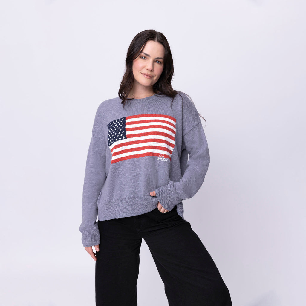 Blessed Flag Pullover Sweater