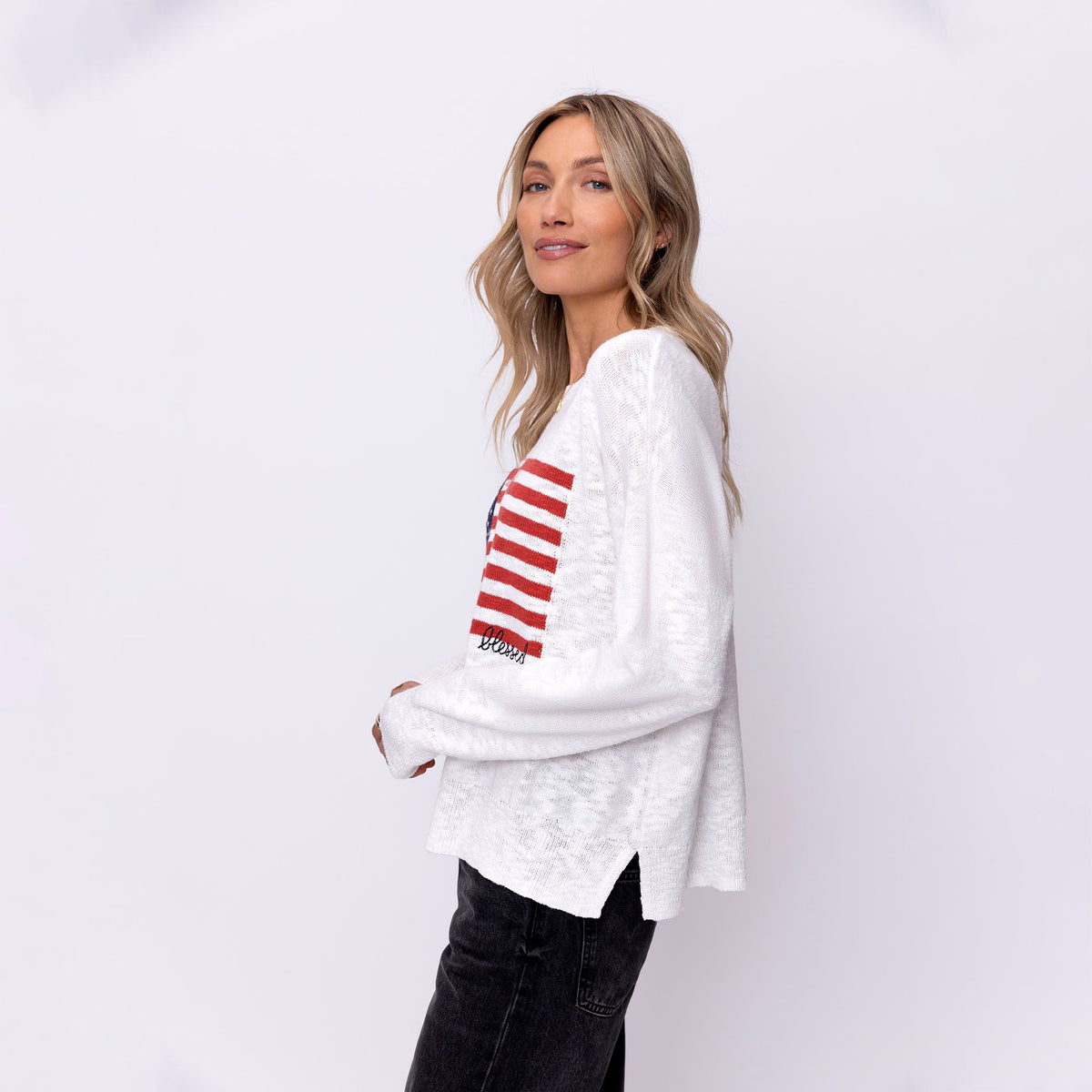 Blessed Flag Pullover Sweater