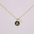 Initial Cross Gold Necklace
