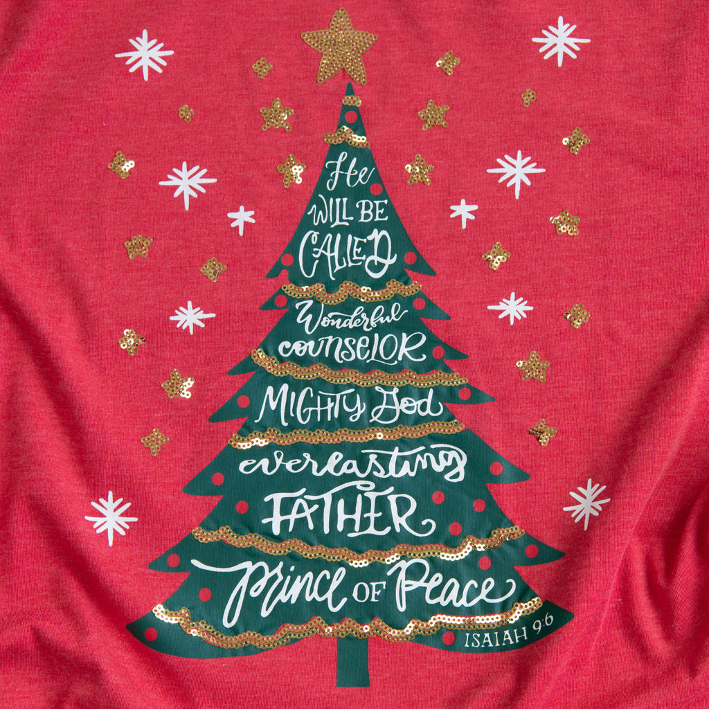 Prince of Peace Christmas Tree Sequin Tee