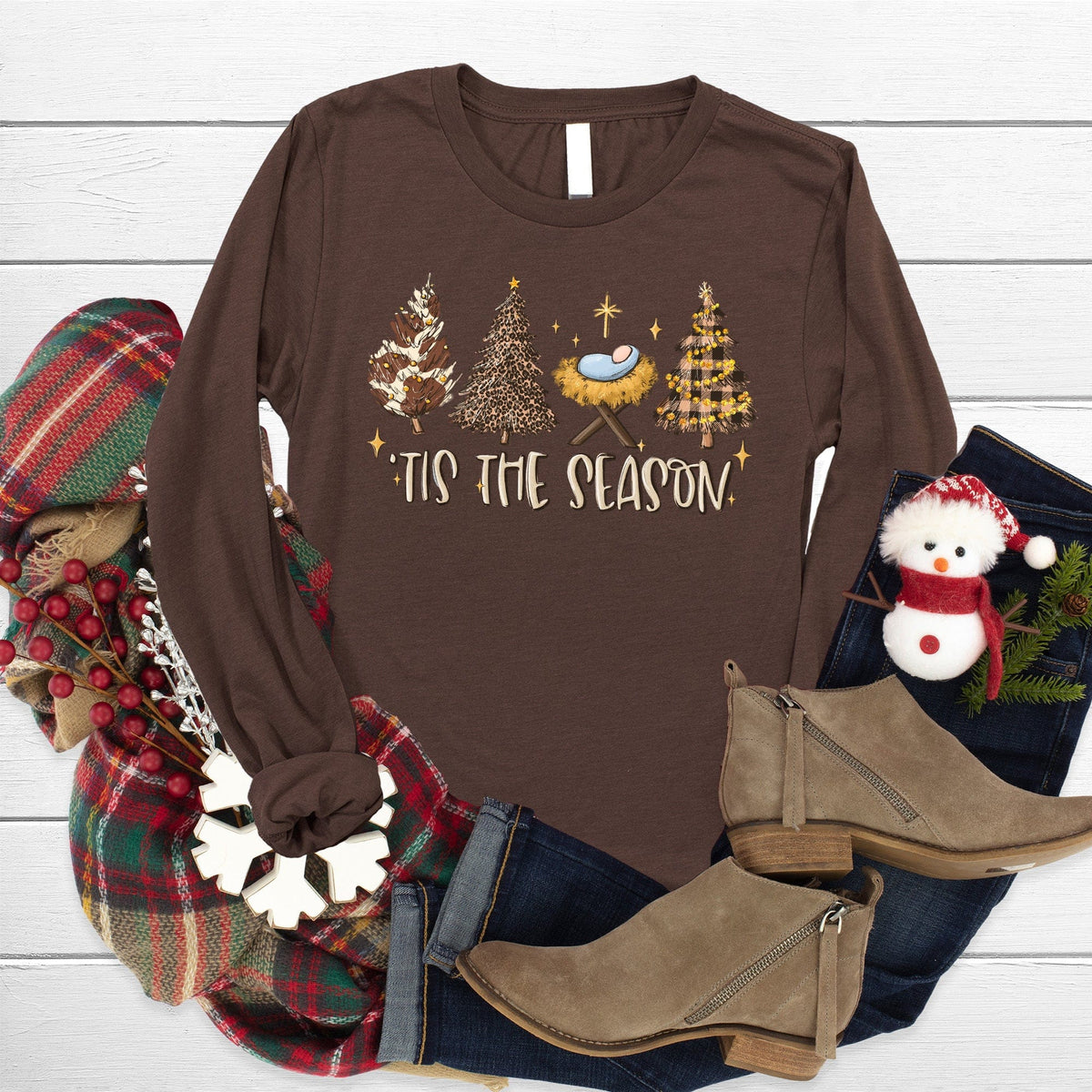 Tis The Season Brown Long Sleeve