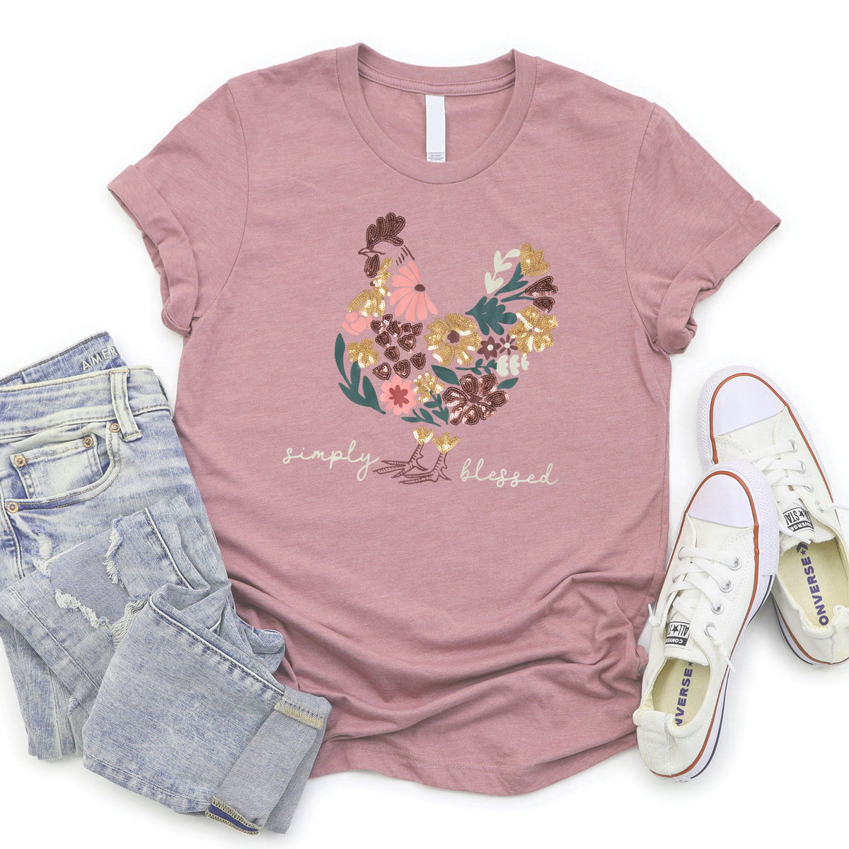 Simply Blessed Sequin Tee