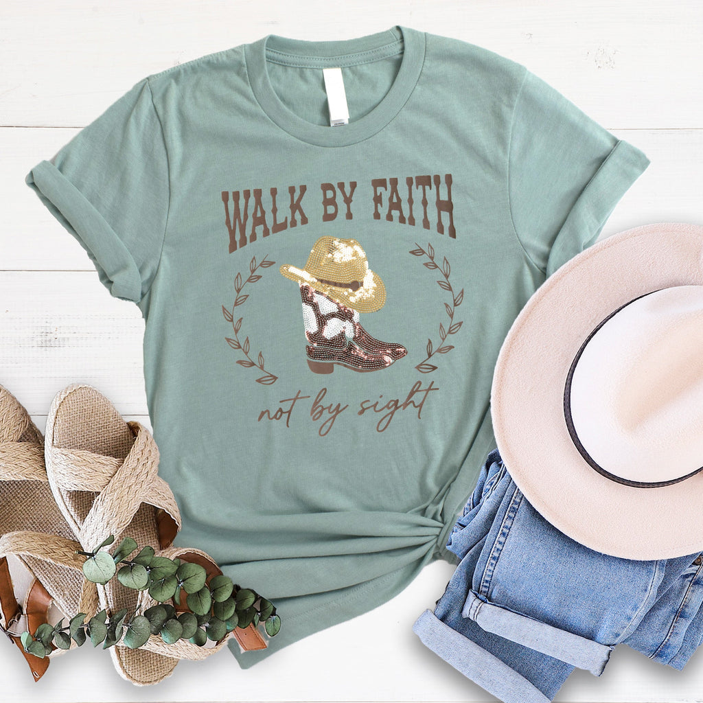 Walk by Faith Sequin Tee