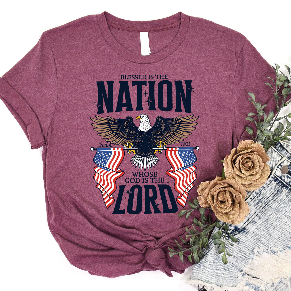 Blessed is the Nation Eagle Tee