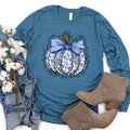 Blue Floral Pumpkin Long Sleeve