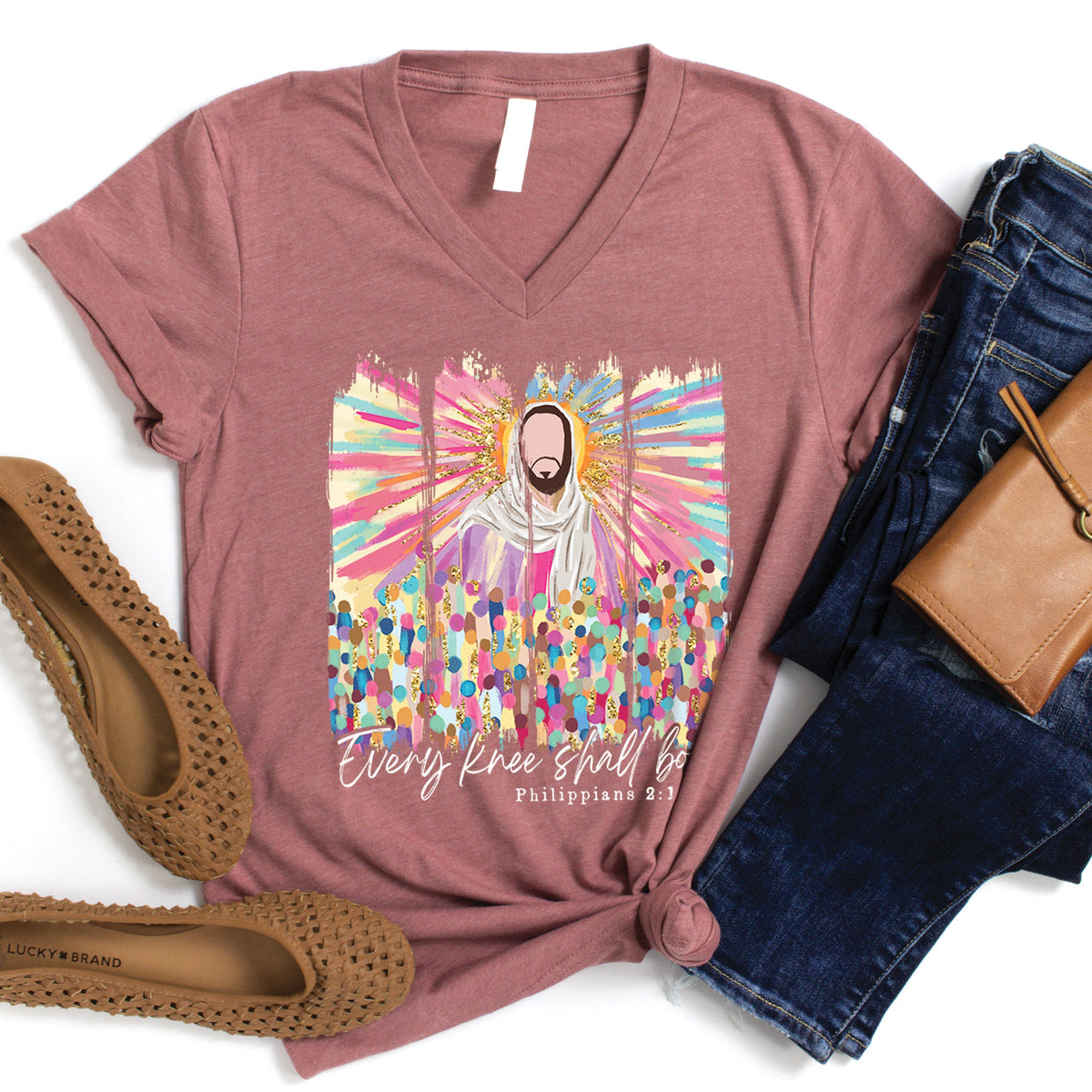 Jesus Watercolor V-Neck